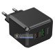 Мережевий USB зарядний пристрій HOCO CS14A PD20W+QC3.0 20W Black на 2 порти USB+Type-C із швидкою зарядкою QC3.0 та PD
