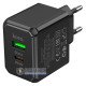Мережевий USB зарядний пристрій HOCO CS14A PD20W+QC3.0 20W Black на 2 порти USB+Type-C із швидкою зарядкою QC3.0 та PD