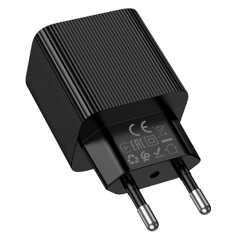 Мережевий USB зарядний пристрій HOCO CS82A PD20W USB-C Black на 1 порт USB Type-C із швидкою зарядкою PD