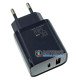 Сетевое USB зарядное устройство QOOVI B405 GaN Power Adapter C+U PD 45W Black на 2 порта USB+Type-C c быстрой зарядкой QC3.0 и PD