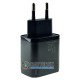 Сетевое USB зарядное устройство QOOVI B405 GaN Power Adapter C+U PD 45W Black на 2 порта USB+Type-C c быстрой зарядкой QC3.0 и PD