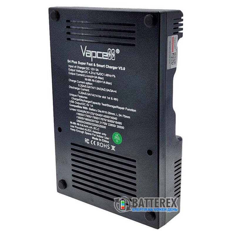 Універсальний зарядний пристрій Vapcell S4 Plus v3.0 для аккумуляторов Li-ion