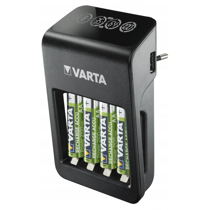 Зарядний пристрій Varta LCD Plug Charger Plus 57687 комплект АА акумулятори Varta 2100mah