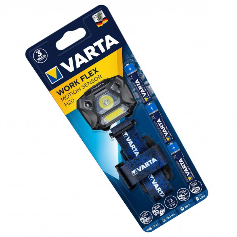 Налобный сенсорный фонарь Varta Work Flex Motion Sensor H20 150 люмен