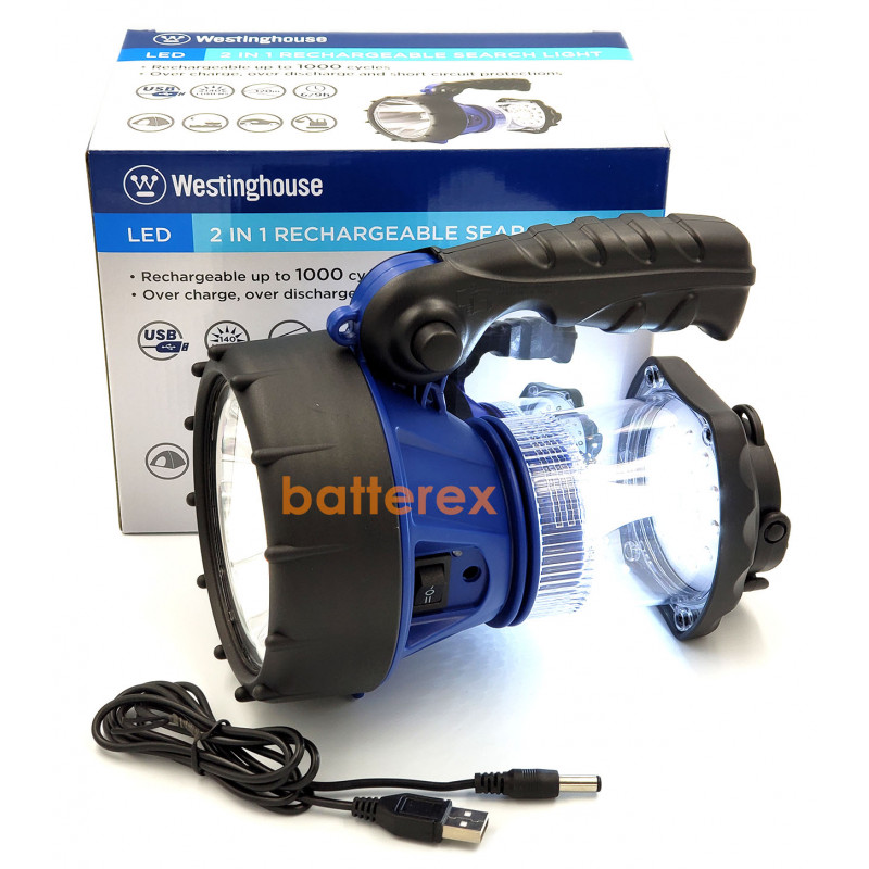 Фонарь 2-в-1 Westinghouse WF1504 Search Light (фонарь + светильник, 140 люмен, встроенная батарея, зарядка от USB)