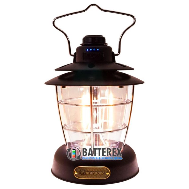 Кемпінговий ліхтар Westinghouse WF241 Black RETRO 400Lm 6W LED Filament Powerbank Type-C, колір чорний