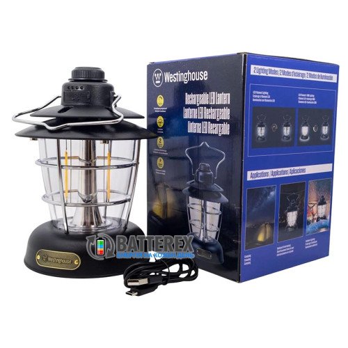 Westinghouse WF241 RETRO 6W LED Filament Black - кемпінговий ліхтар 400Lm, функція Повербанк, вбудована батарея 4000mAh, зарядка від USB Type-C, колір чорний