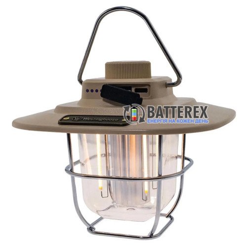 Westinghouse WF242 RETRO 4W LED Filament- кемпинговый подвесной фонарь 350Lm, функция Повербанк, встроенная батарея 2000mAh, зарядка от USB Type-C