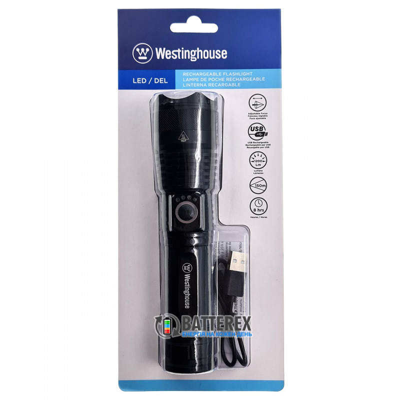 Фонарь ручной Westinghouse WF393-TB + аккумулятор 18650 2000mah в комплекте