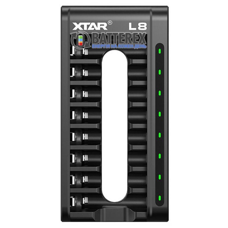 Зарядний пристрій XTAR L8 на 8 акумуляторів Li-ion 1.5V та NiMH 1.2V розмірів АА та AAA