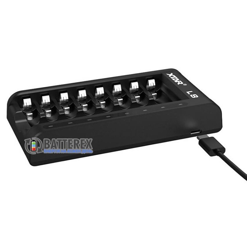 Зарядний пристрій XTAR L8 на 8 акумуляторів Li-ion 1.5V та NiMH 1.2V розмірів АА та AAA