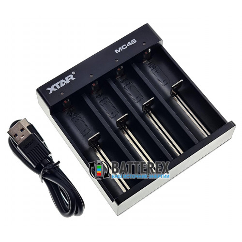 XTAR MC4S - универсальное зарядное устройство на 4 аккумулятора NiMH и Li-Ion с подключением через USB Type-C