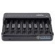 Зарядний пристрій XTAR MX8 на 8 акумуляторів для NiMH, Li-ion 1.5V, Li-ion 3.7V, підключення через USB Type-C