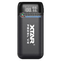 XTAR PB2SL V2 Black - повербанк на 2 акумулятори 18650/20700/21700 з функціями швидкого заряду QC, PD, AFC, SCP, PPS