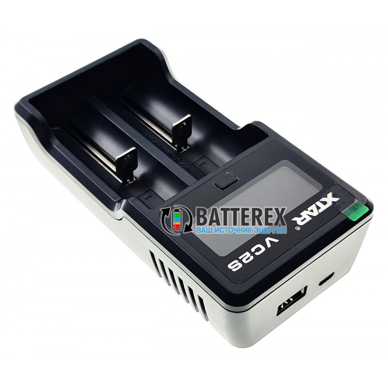 XTAR VC2S - интеллектуальная 2х-канальная зарядка для аккумуляторов Li-Ion и NiMH
