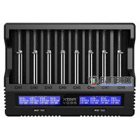 XTAR VC8S - 8-канальний зарядний пристрій для Li-ion та NiMH акумуляторів, функції тесту із розрядом та підготовки до зберігання, вибір струму 0.25-3А, оригінал, гарантія 12 місяців