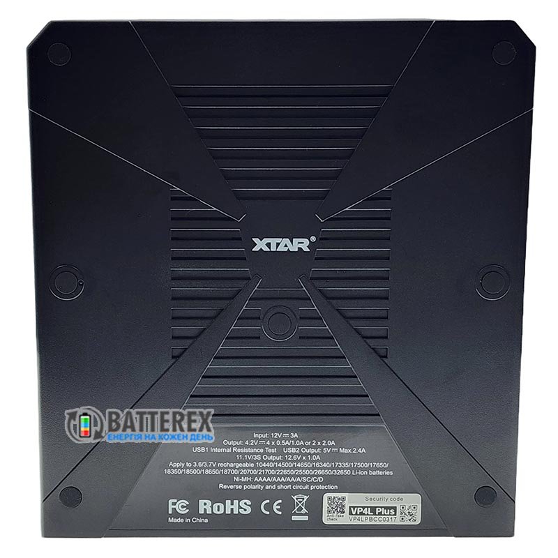XTAR VP4L Plus Dragon - професійний зарядний пристрій Li-Ion/Ni-MH/Ni-Cd акумуляторів з тестером внутрішнього опору