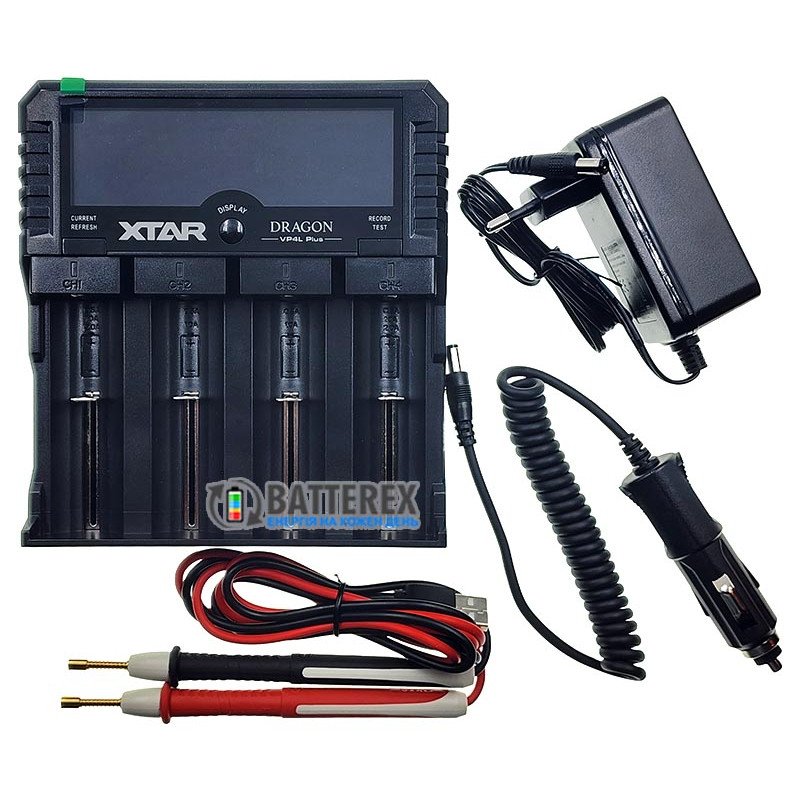 XTAR VP4L Plus Dragon - професійний зарядний пристрій Li-Ion/Ni-MH/Ni-Cd акумуляторів з тестером внутрішнього опору