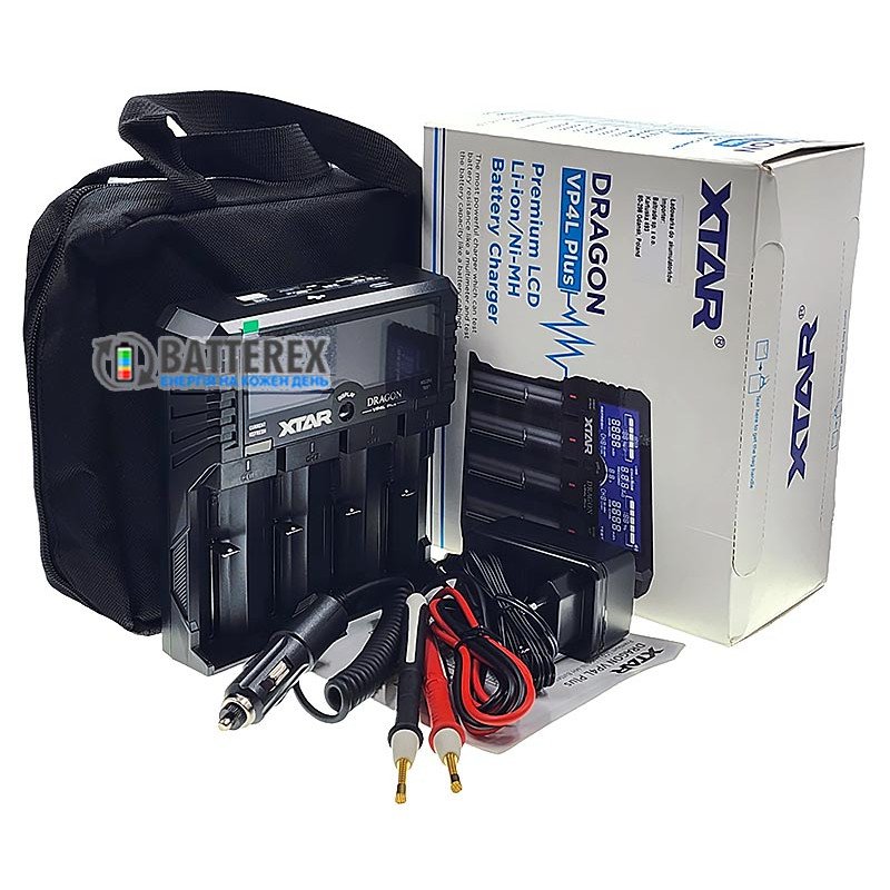 XTAR VP4L Plus Dragon - професійний зарядний пристрій Li-Ion/Ni-MH/Ni-Cd акумуляторів з тестером внутрішнього опору