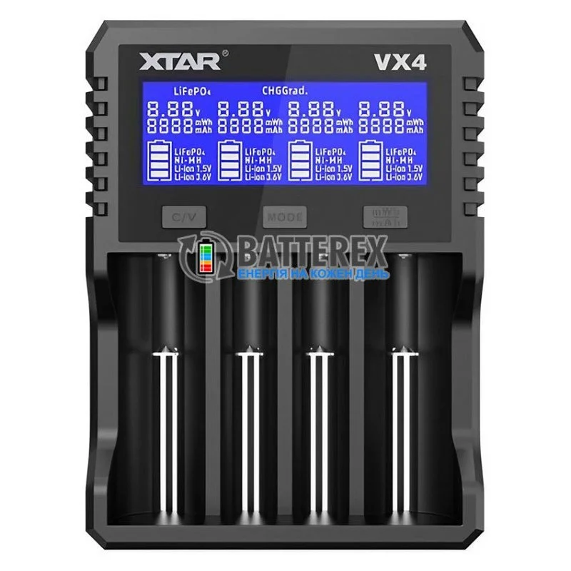Зарядний пристрій XTAR VX4 із тестом ємності для Li-ion 1.5V