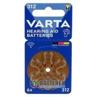 Батарейки Varta 312 PR41 для слухового апарату, упаковка 6 шт. (ціна за упаковку)