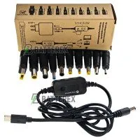 Everactive AD-PD65 - универсальный адаптер питания USB-C - DC, выбор напряжения 5V, 9V, 12V, 15V, 20V, набор 10 переходников