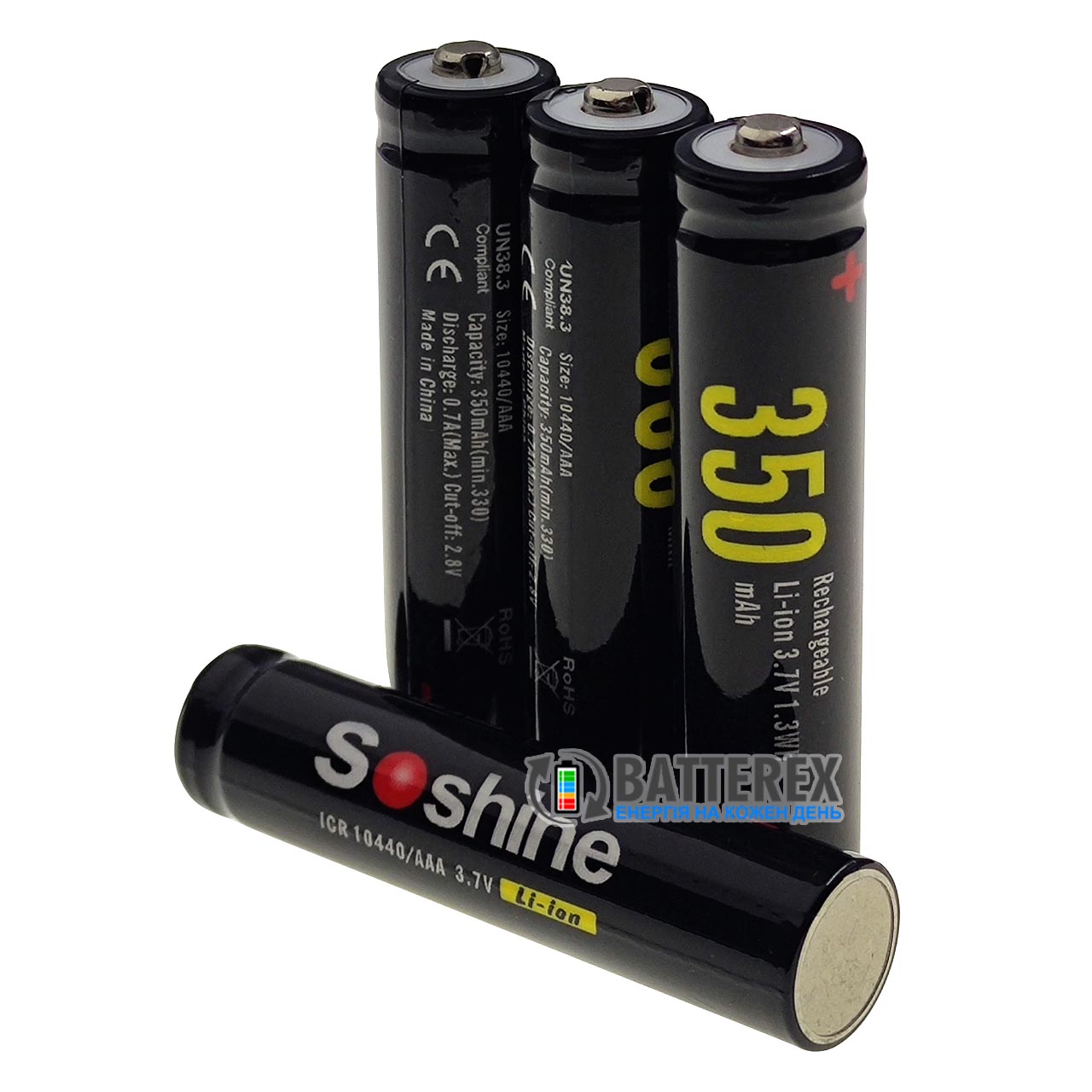 Аккумулятор 10440 AAA Soshine INR 350 mAh 3.7V 2A