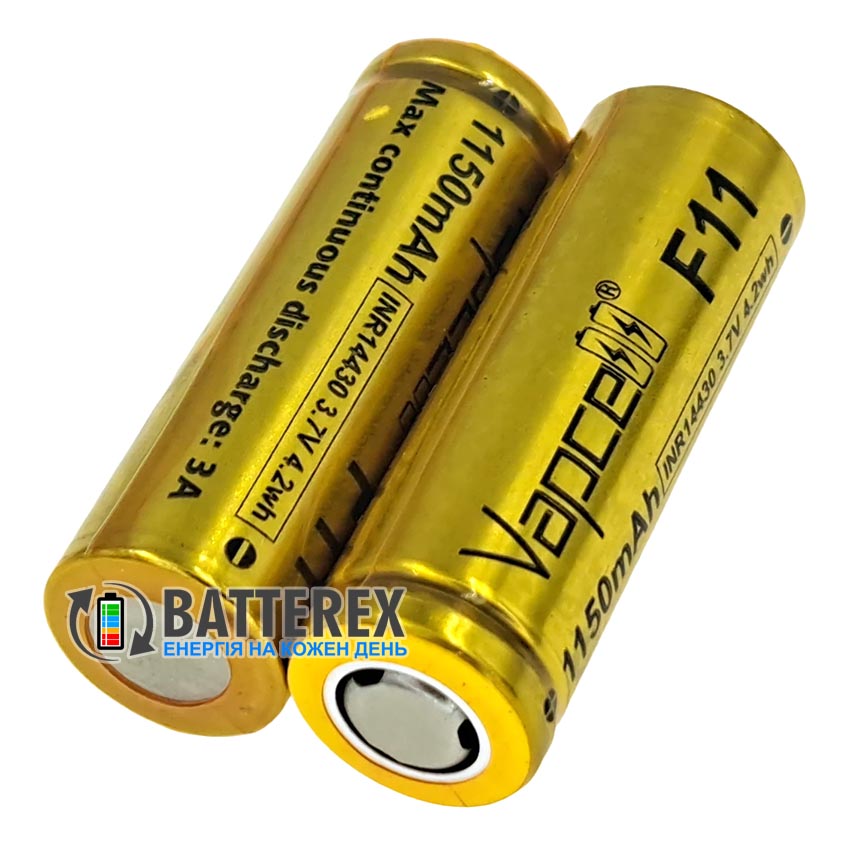 Акумулятор 14430 Vapcell INR F11 1150mah 3.7V 3A