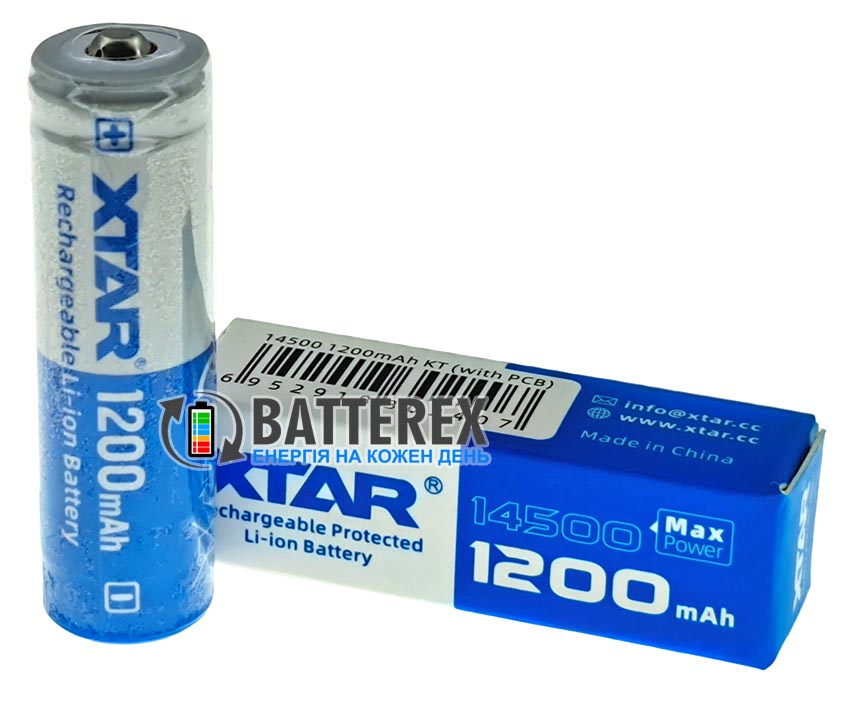 14500 XTAR 1200mah 3.7V 2.5A Protected із захистом