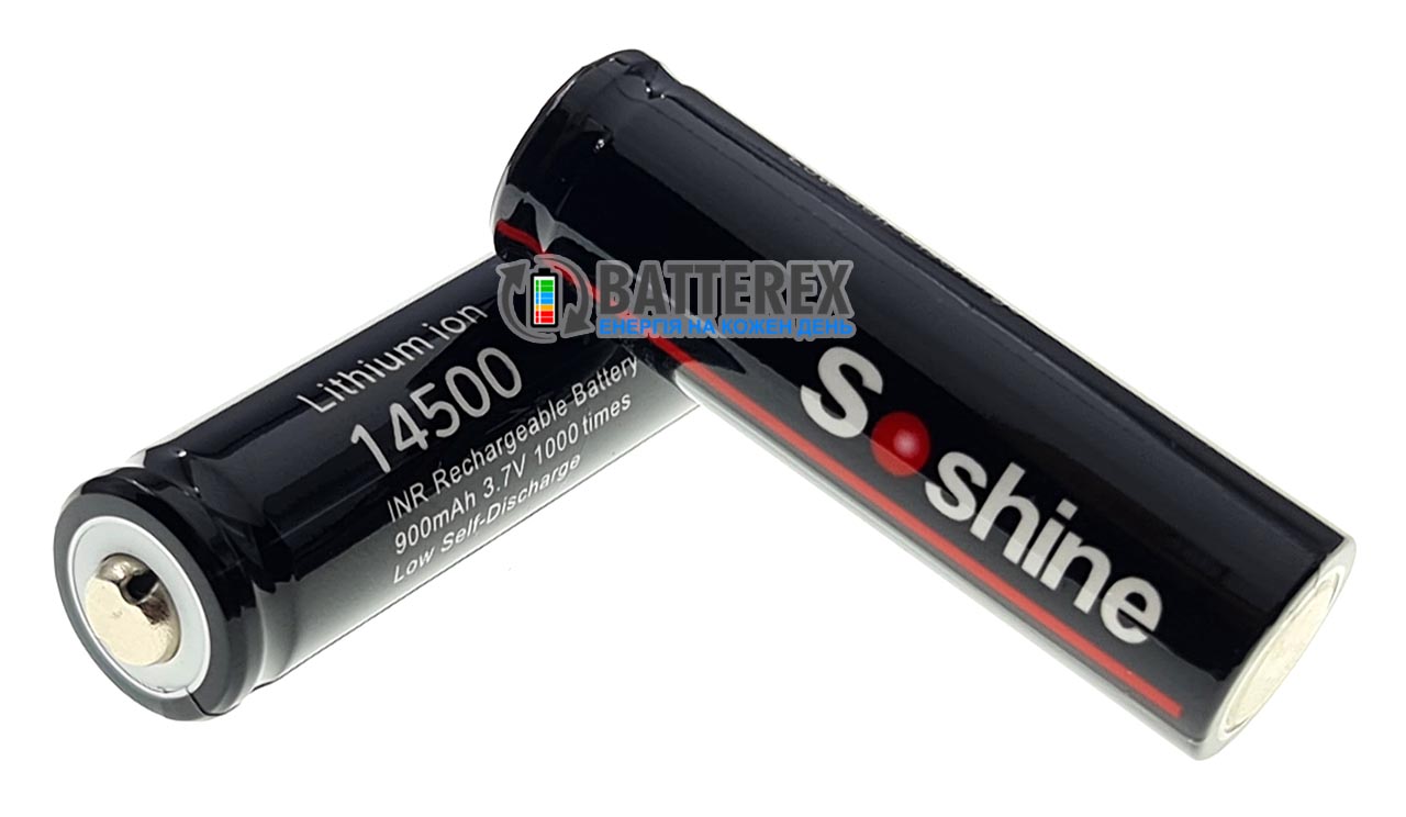 14500 Soshine 900mah 3.7V 2.7A Button Top