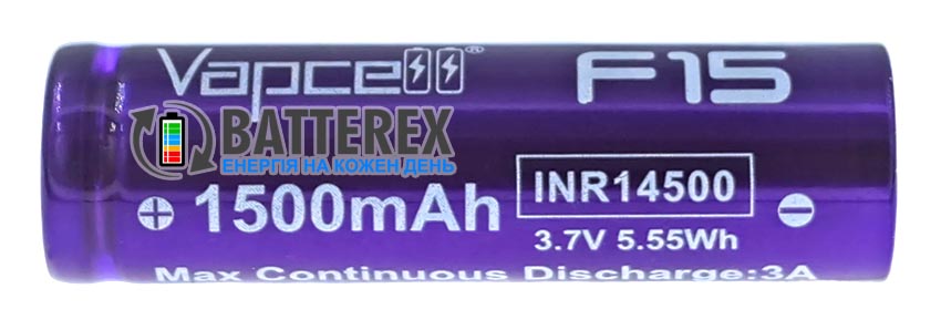 Акумулятори 14500 Vapcell F15 1500mah