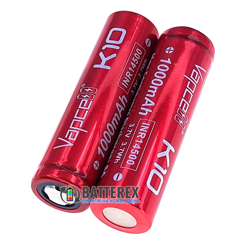 Акумулятор Li-ion 14500 Vapcell INR14500 K10 1000mah 3.7V 8A високотоковий Акумулятор Li-ion 14500 Vapcell INR14500 K10 1000mah 3.7V 8A високотоковий