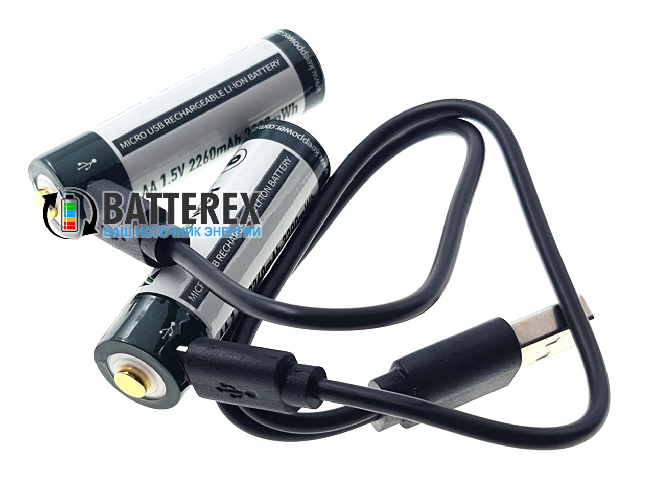 Литиевый АА аккумулятор Li-ion 1.5V Keeppower 2260mah с зарядкой от USB