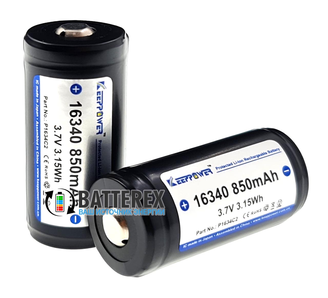 16340 CR123A KeepPower 850mah 3,7V Protected 16340 CR123A KeepPower 850mah 3,7V Protected