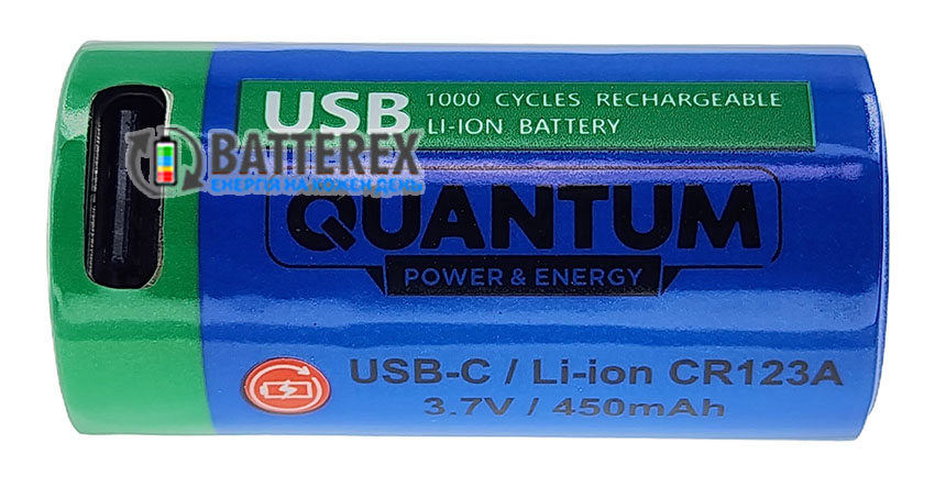 16340 CR123A Quantum 450mah Protected USB Type-C