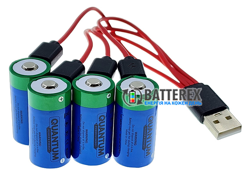 Аккумуляторы 16340 Quantum 450mah USB Type-C