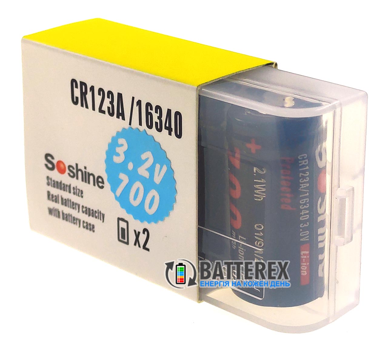 16340 CR123A Soshine 700mah 3.0V Protected с защитой 16340 CR123A Soshine 700mah 3.0V Protected с защитой