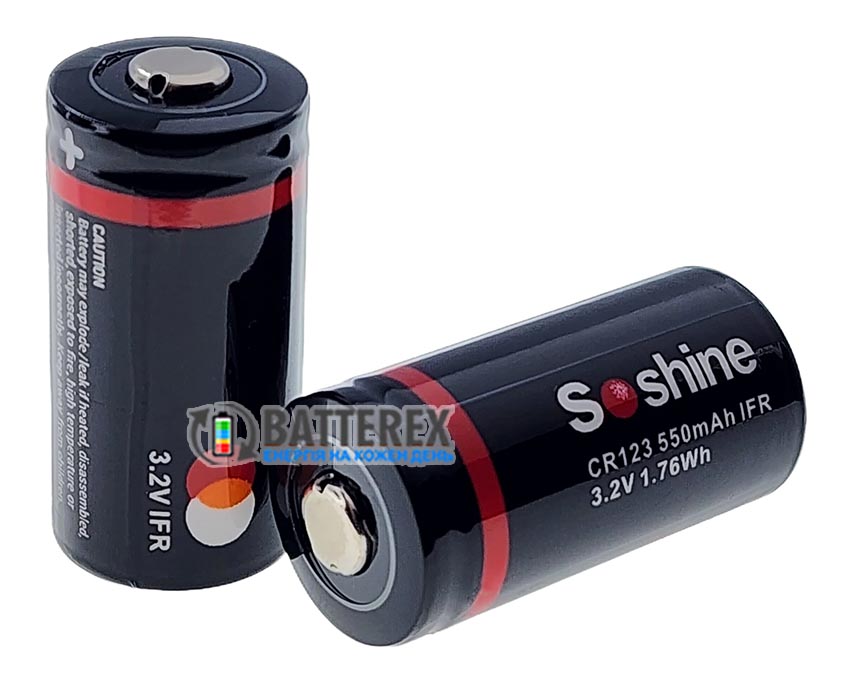 16340 CR123A Soshine 550mah 3.2V LiFePO4 без защиты 16340 CR123A Soshine 550mah 3.2V LiFePO4 без защиты