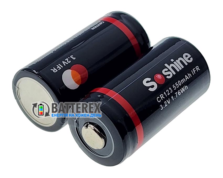 Аккумулятор 16340 CR123A 3.2V Soshine 550mah LiFePO4 Аккумулятор 16340 CR123A 3.2V Soshine 550mah LiFePO4