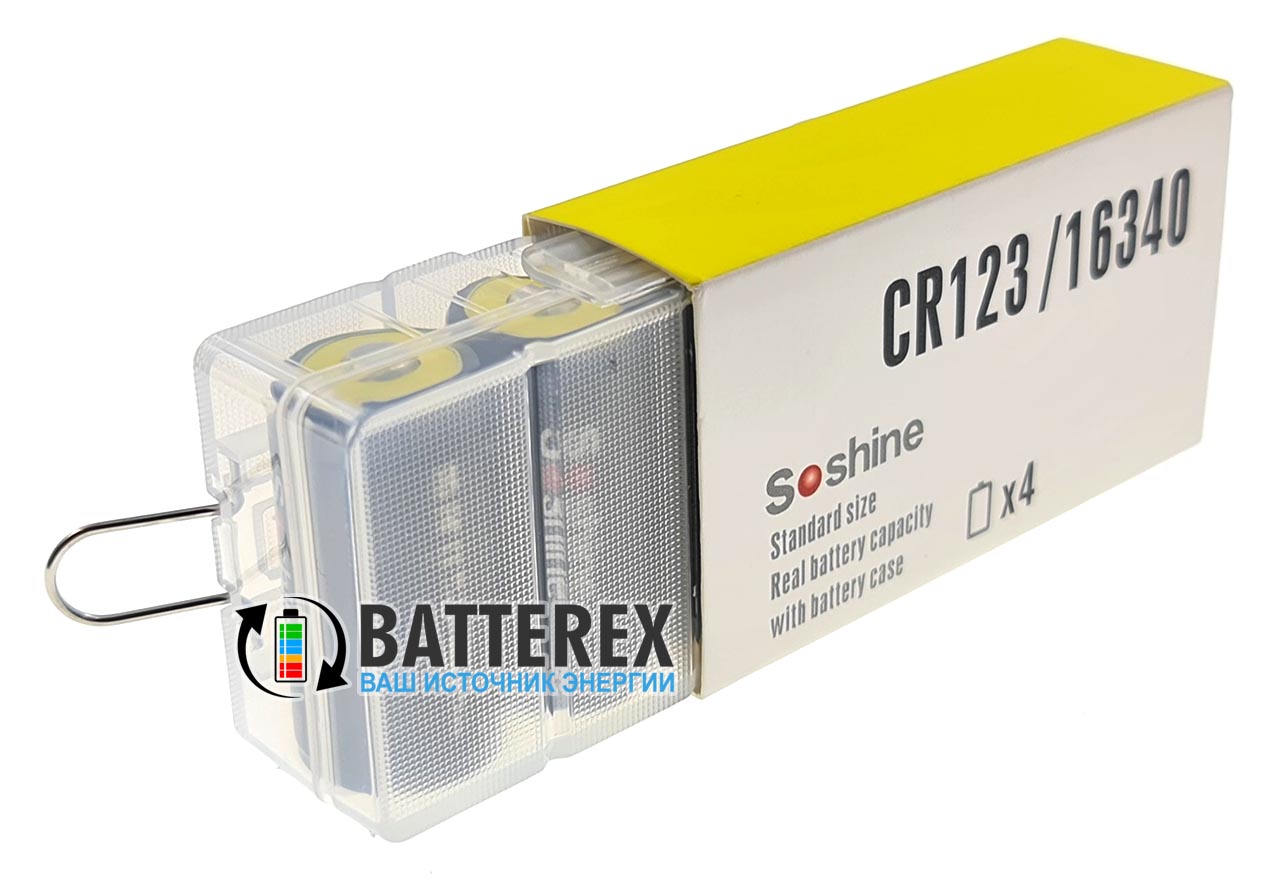 16340 CR123A RCR123 Soshine 600mah 3.0V LiFePO4 Protected