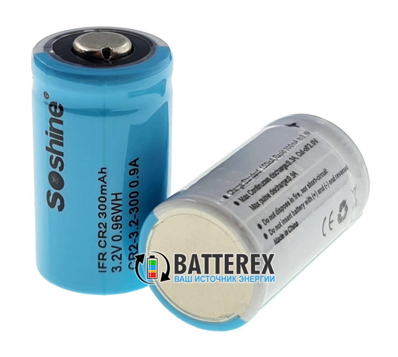 Аккумулятор CR2 Soshine 300mah 3,2V LiFePO4 Аккумулятор CR2 Soshine 300mah 3,2V LiFePO4