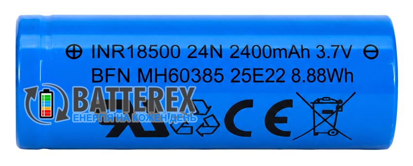 Акумулятор Li-ion 18500 INR18500 Enercig 24N 2400mah 3.7V 7.2A