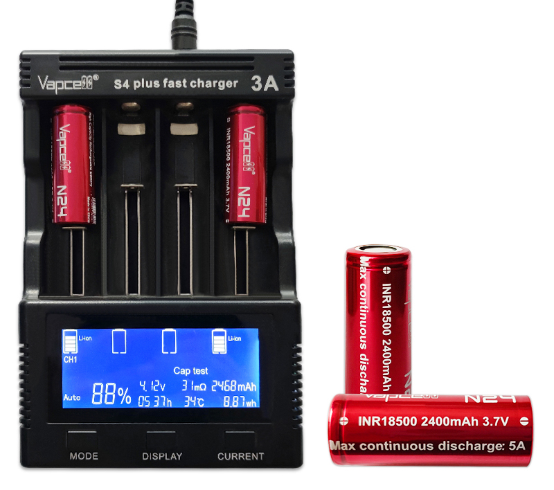 Аккумулятор 18500 Vapcell INR N24 2400 mah 3.7V 5A