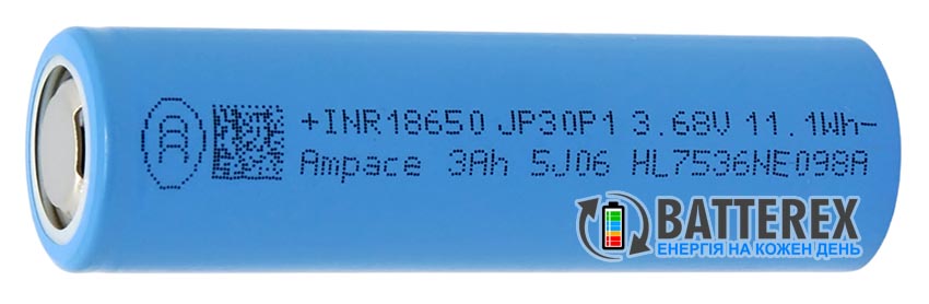 18650 Ampace INR18650-JP30P1 3000mAh 3.7V 36A