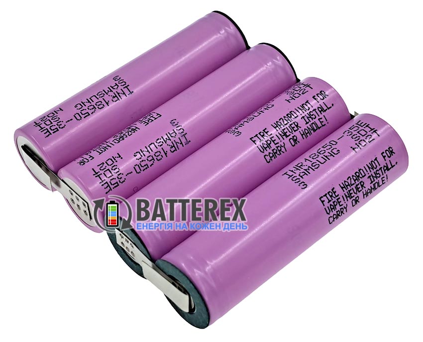 Аккумуляторная сборка 2S2P 8.4V 7000mah из 4х аккумуляторов 18650 Samsung INR 35E 3500mah