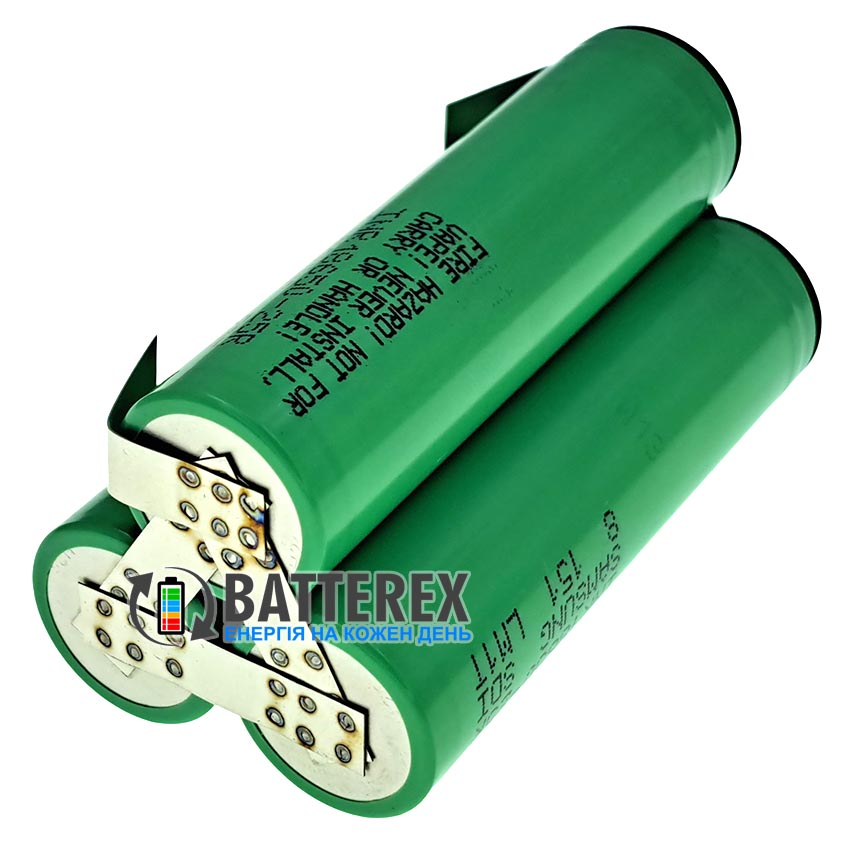 Збірка 3P1S трикутна 3.6-4.2V 7500mah із 3х акумуляторів 18650 Samsung INR 25R 2500mah