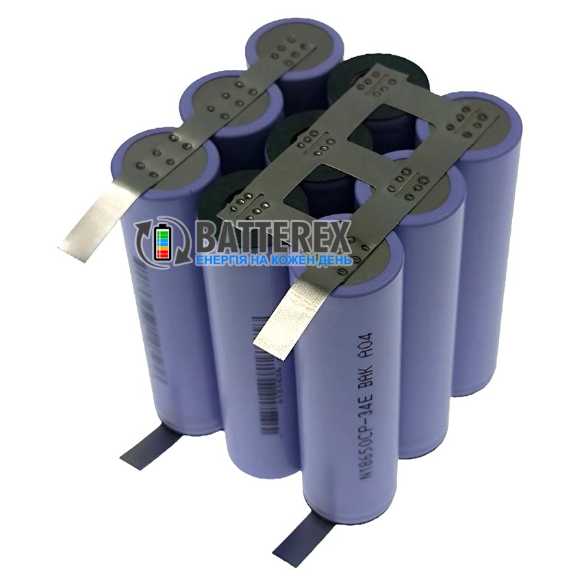 Сборка 3S3P 12V 10A 10200mah из 9 аккумуляторов 18650 BAK N18650CP-34E 3400mah