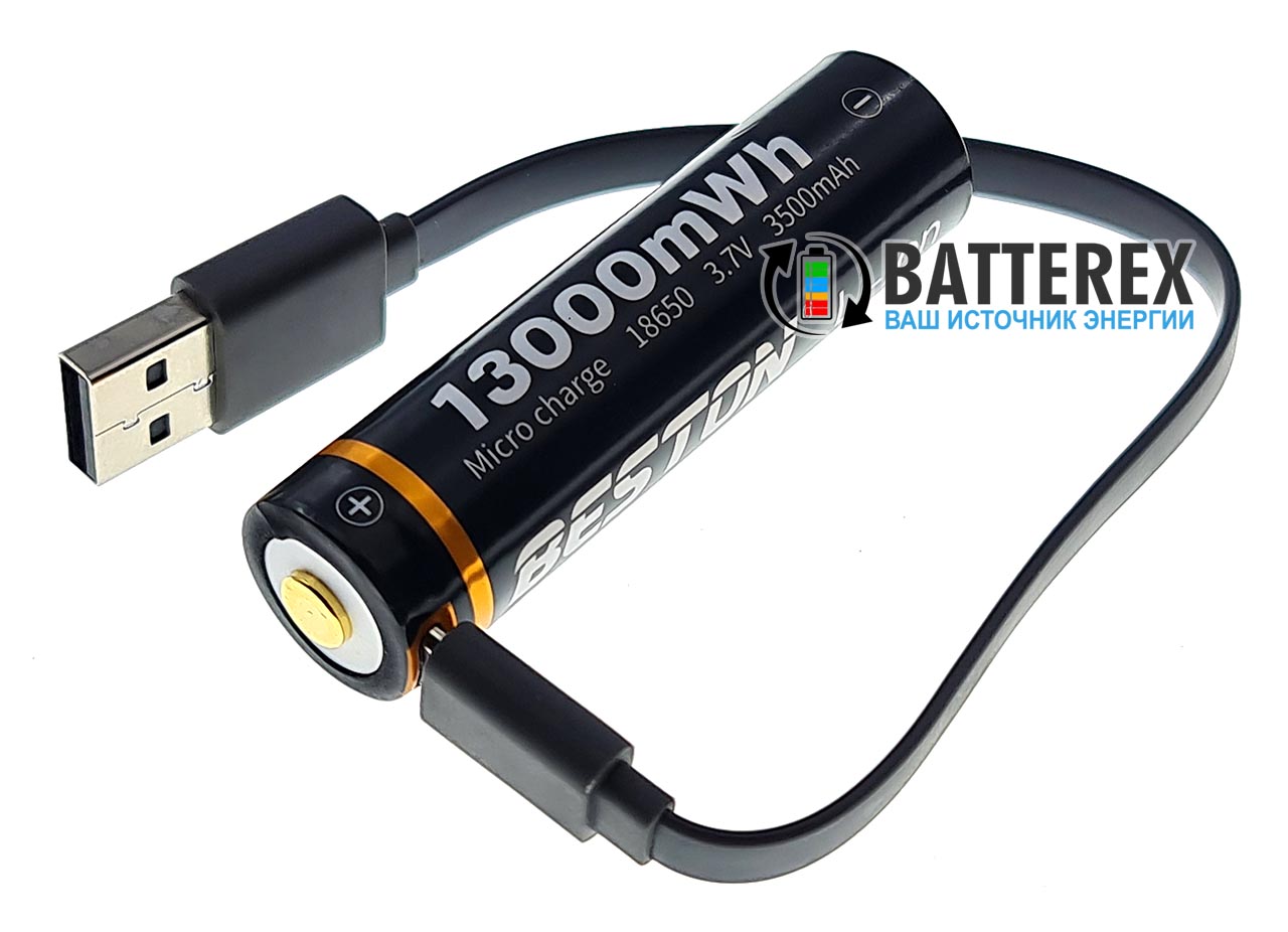 18650 Beston 3500mah 3,7V Protected c USB