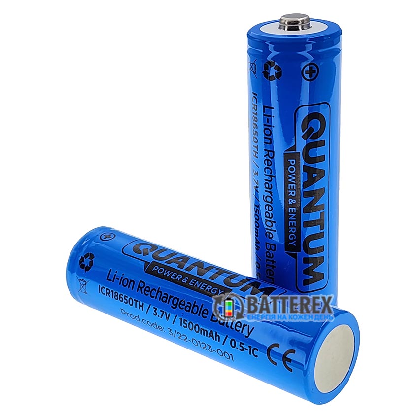 18650 Quantum ICR18650 1500mah 3.7V Button Top
