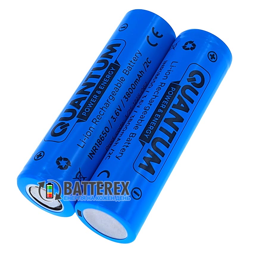 Акумулятори 18650 Quantum INR18650 3800mAh 3.6V 8A Flat Top